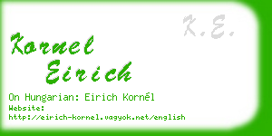 kornel eirich business card